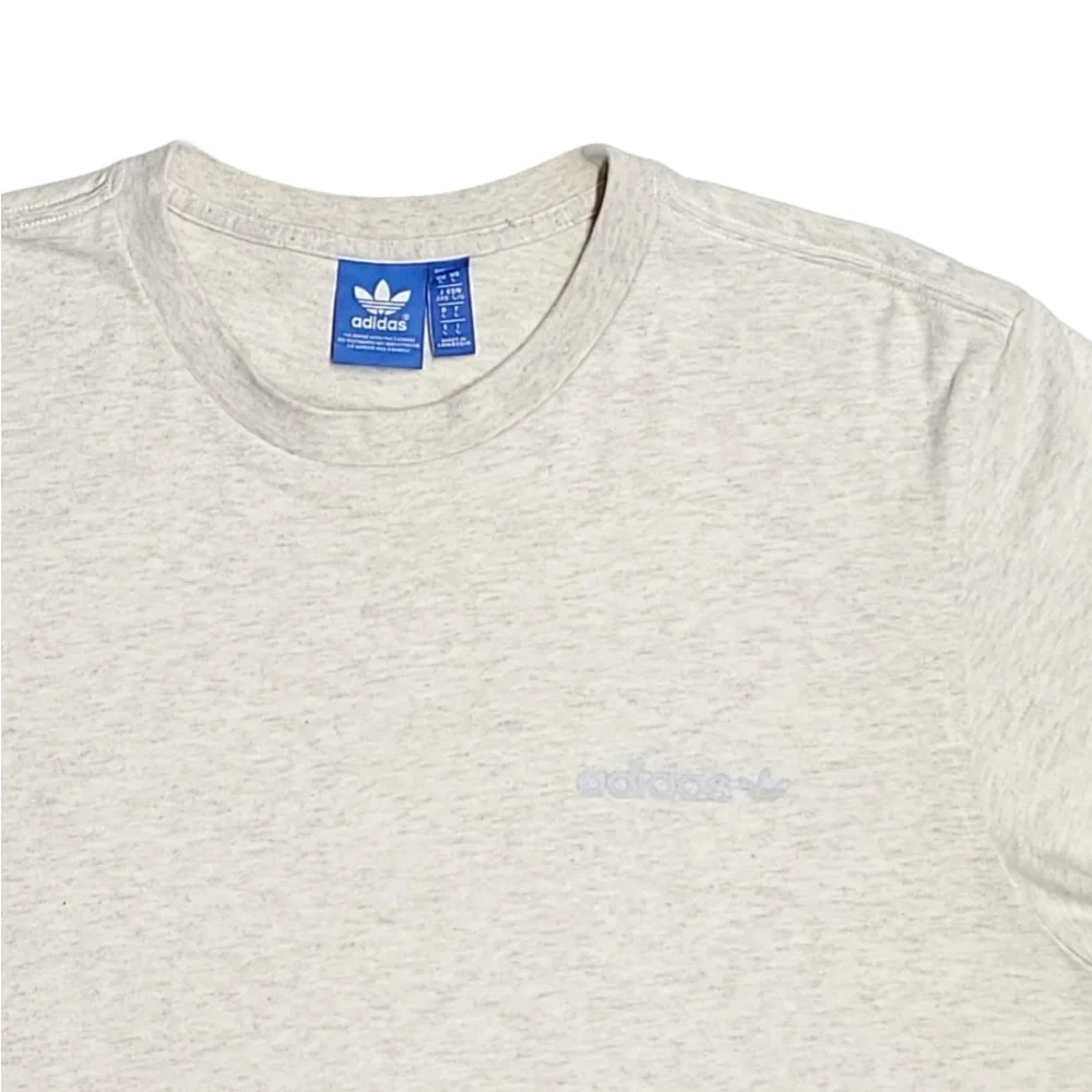 Adidas T Shirt Mens Medium Gray Logo Casual‎ Cotton Short Sleeve * Size:Large